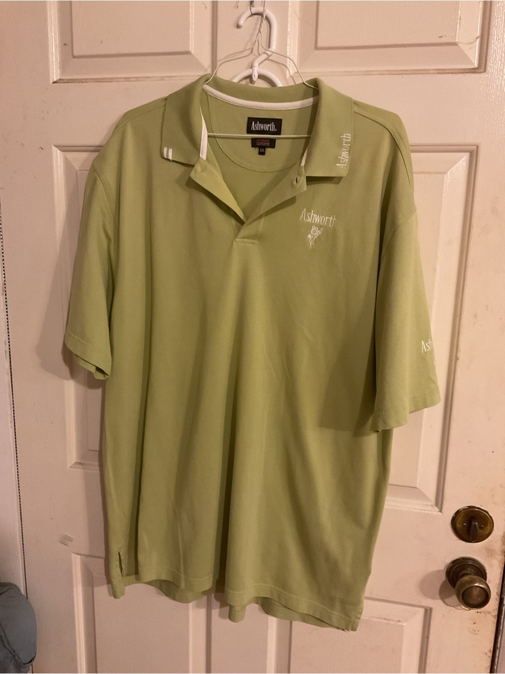 Ashworth Men's Polo Shirt in Olive Green XXL EZ-TECH MOISTURE WICKING 52”chest